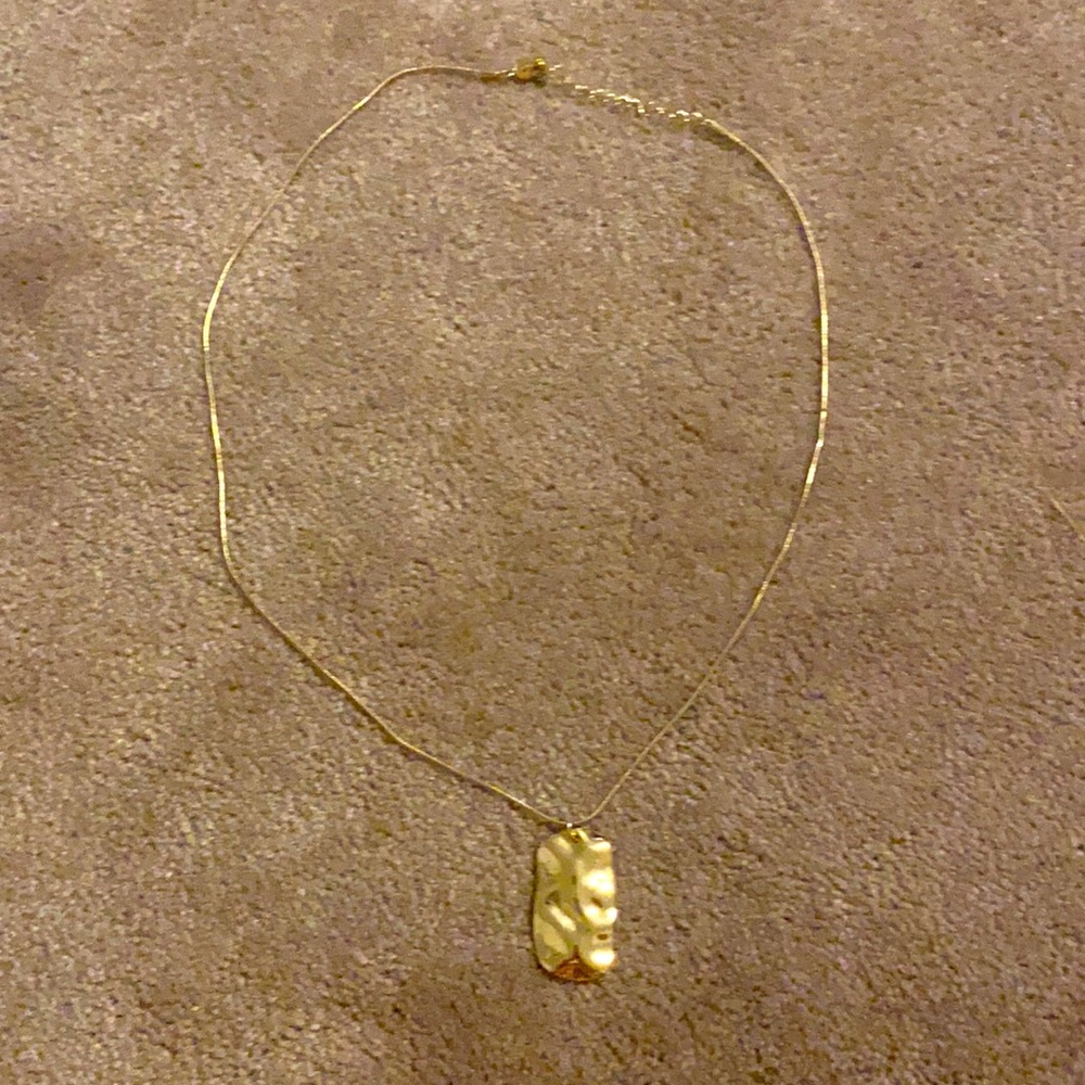 GOLD ALLOY Dog-Tag Shaped Necklace